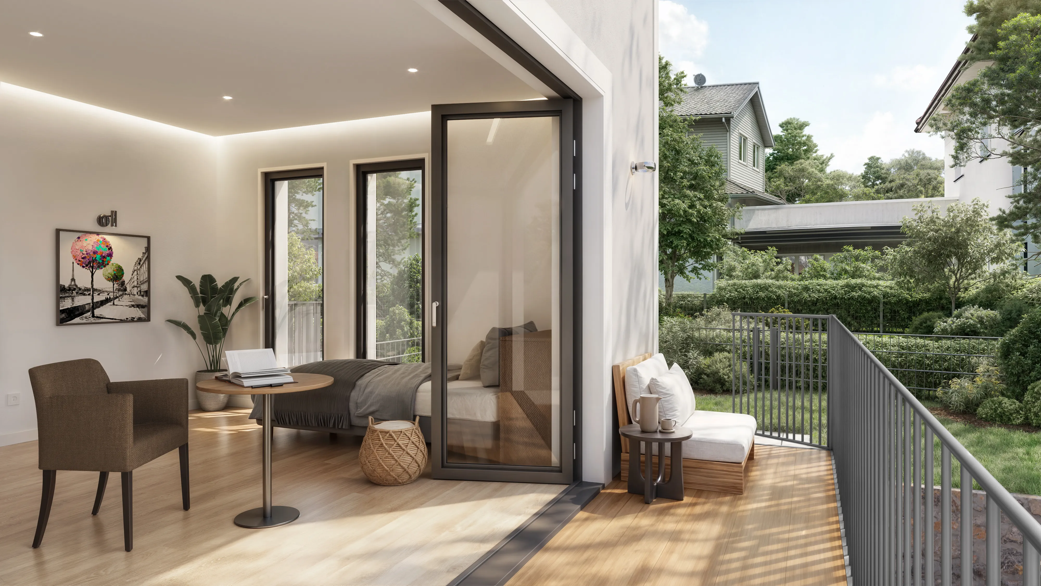 Erdgeschoss-Apartment mit Kitchenette und Schlafcouch
