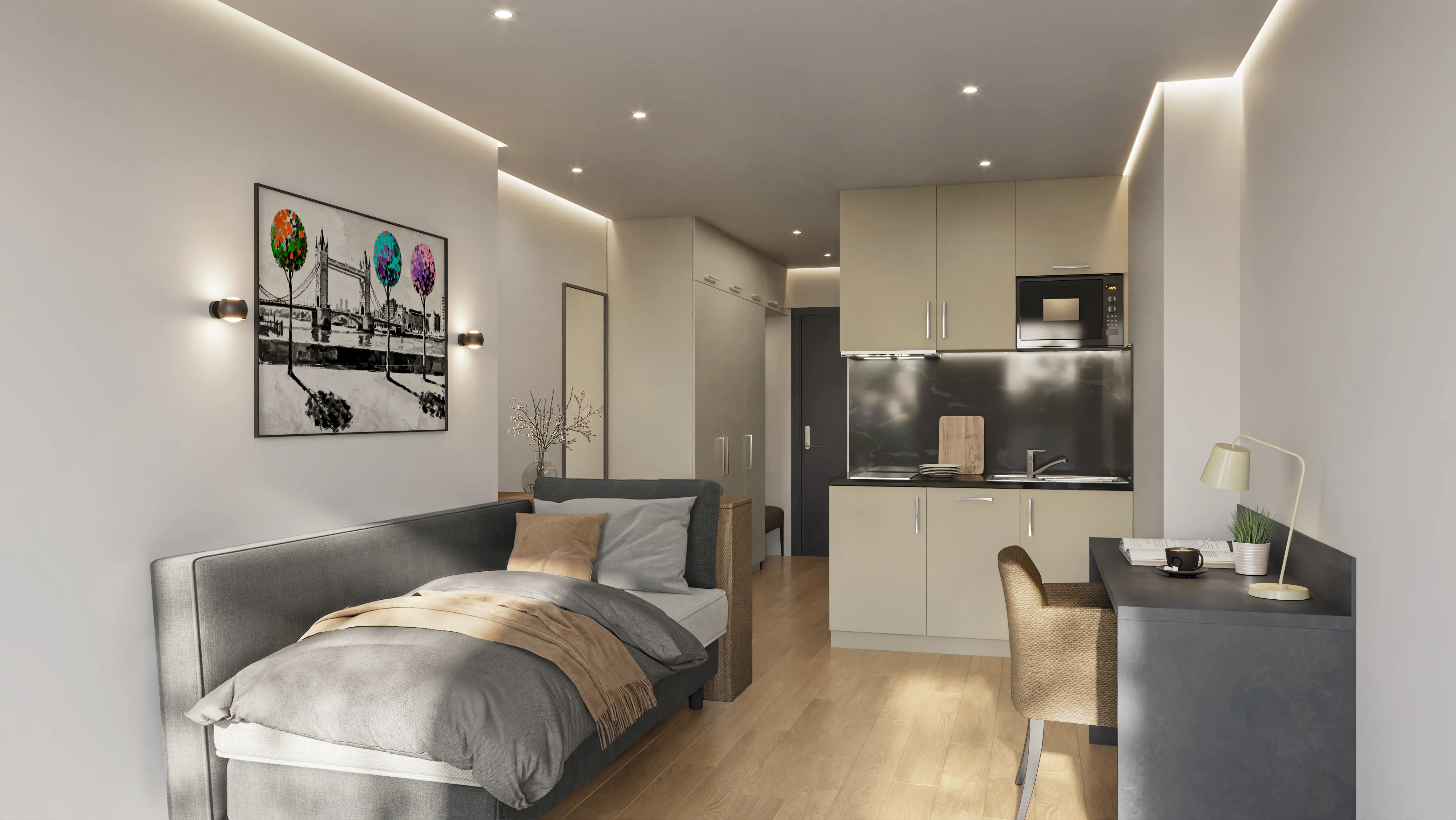 Erdgeschoss-Apartment mit Kitchenette und Schlafcouch